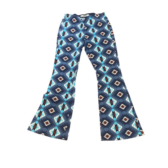 Rock & Roll Denim Aztec Print Flare Leg Boho Jeans Pull On‎ High Rise 31x32 - Picture 1 of 7